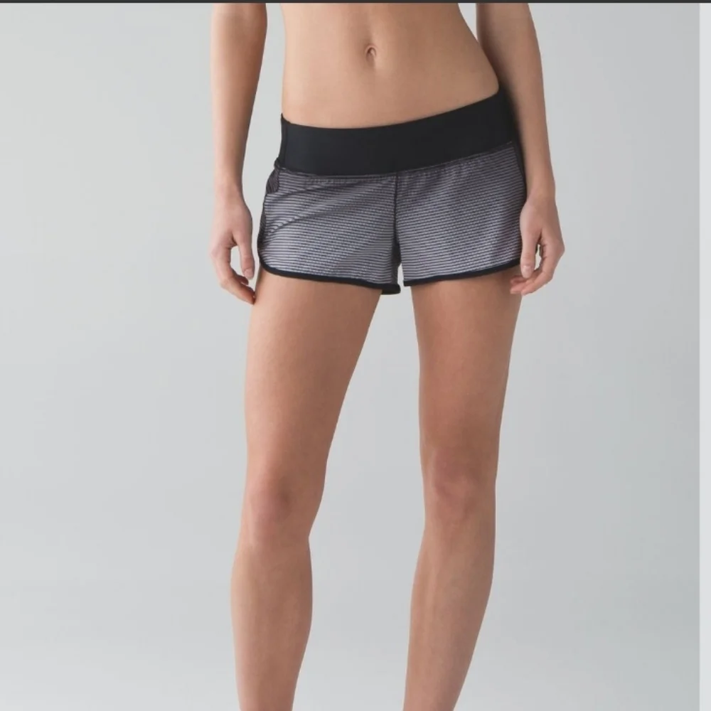 Lululemon Speed Short H2O Black White Stripe Swim Run